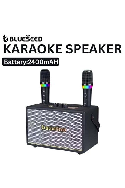 blueseed BS-401 Karaoke Speaker, 100W Bluetooth System with Dual Wireless Mic...