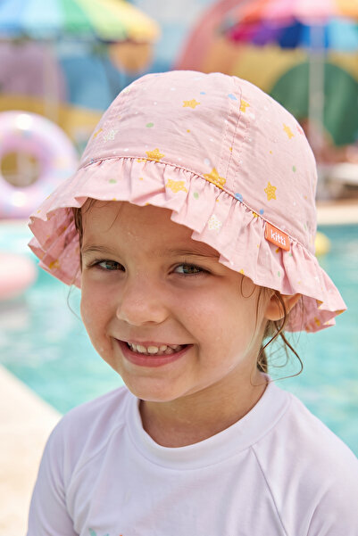 REMSA Girl Child 4-8 Years Old Print Detail Bucket Hat 04-R077 Pudra04