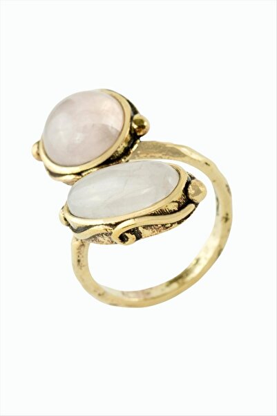 ZERO LAND Novapazr Round Oval Natural Stone Authentic Ring - (185943) Pink Qu...