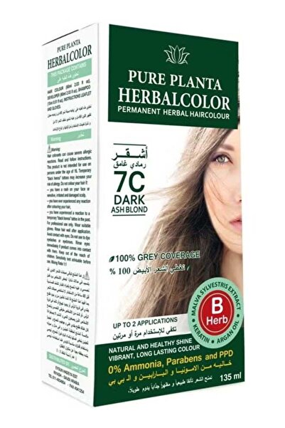 PURE PLANTA Pure Planta Permanent Herbal Hair Dye 7C Dark Ash Blonde 135ml