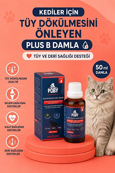 Poby Pet Club Kediler İçin Tüy Sağlığını Destekleyici Biotinli Permium Multiv...