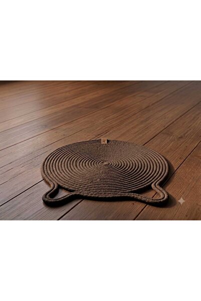 MoMMe Cat Dog Wicker Food Water Bowl Mat 25 cm Scratching Mat Brown