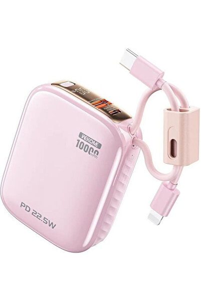 WK F97 Power Bank 10000mAh 22.5W με θύρα USB-A και θύρα USB-C Ροζ