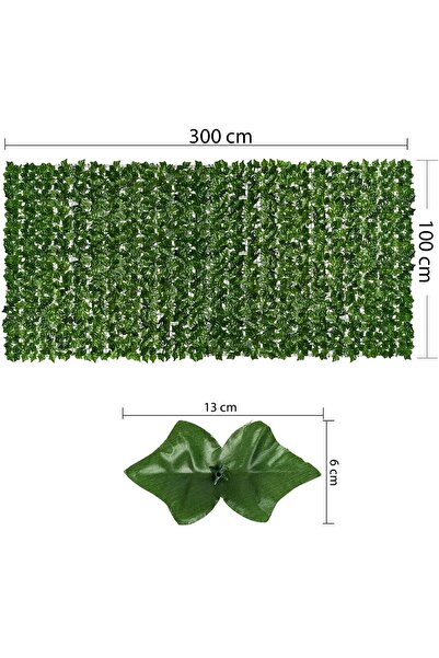 DealsReall Paravan artificial cu frunze pentru intimitate, Verde, 300 × 100 c...