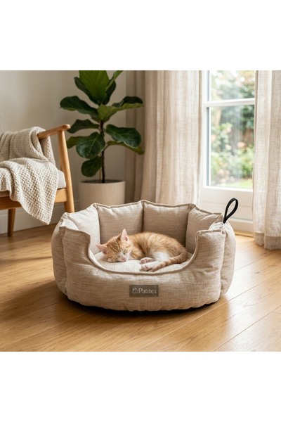 PATİTEX Şönil Kumaş lükx Kedi Köpek Yatağı - Yıkanabilir leke ve tüy tutmaz K...