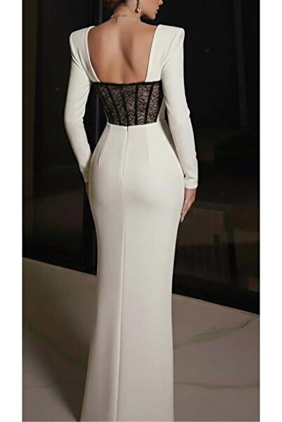 Mazon Fashion فستان سهرة مع تطريزات من الدانتيل