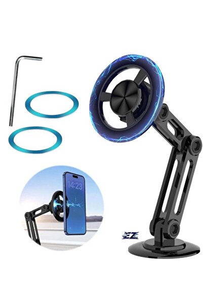 ELTRAZONE Universal 360° Magnetic Suction Phone Holder for Car (Black)