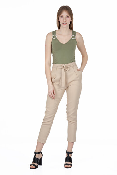 FIRST STYLE Turkish Women's Beige Trousers