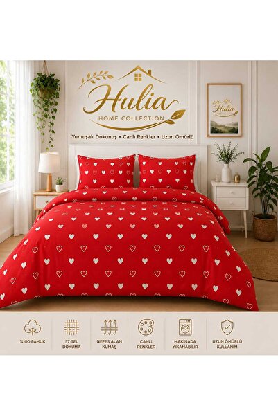 hulia home Ranforce Elastic Sheet Bedding Set Double Size Cotton Soft Texture...
