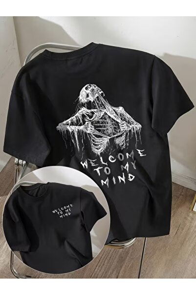 AEMİ Μπλουζάκι Unisex με στάμπα "Welcome To My Mind " σε μεγάλο μέγεθος και λ...
