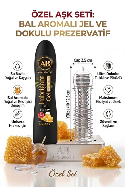 AuroraBoreale 125 ML Ballı Kayganlaştırıcı Jel Şeffaf Tırtıklı Prezervatif 2 ...