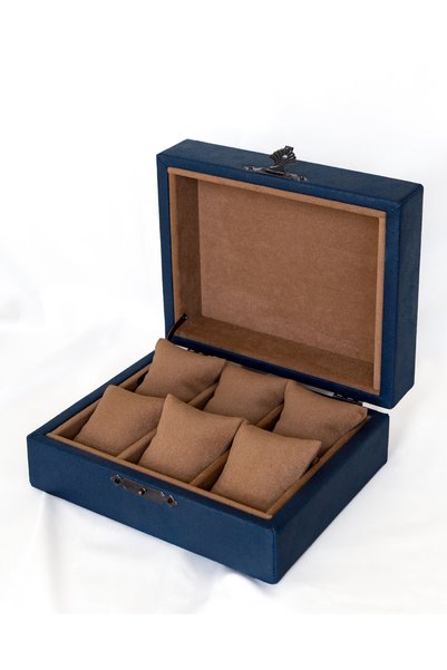Shansora Design 6-Piece Premium Nubuck Watch Box, Custom Made, Handmade, Accessory Organizer