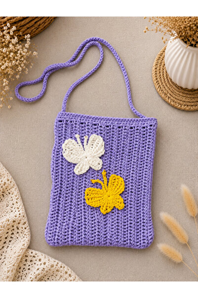 LİA CLİPS CO Handmade Knitted Children's Shoulder Bag