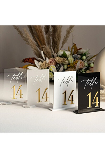 hdrlazerdizayn Plexi Gold Detailed Table Number (between 1-10)