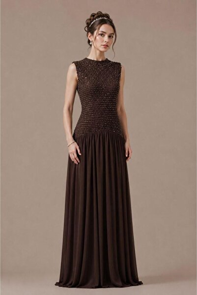 Mar style Luxury Pleated Skirt Embroidered Top Maxi Evening Dress