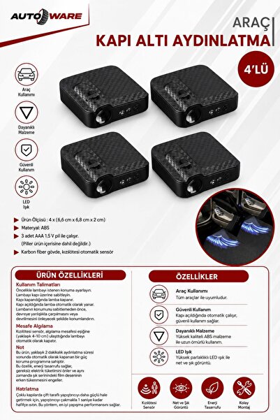 Autoware Araç Kapı Altı Aydınlatma 4'lü