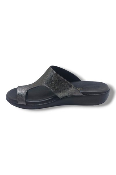 TRUVA Medically 410-26 Shiny Print Leather Flip Flops Anatomical Women's Slippers