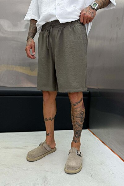NOMARC Khaki Modal Fabric Oversize Shorts