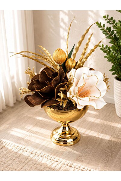 Evaart GOLD EVA ÇİÇEK ARANJMANI HEDİYELİK YAPAY ÇİÇEK MASAÜSTÜ EV&SALON SÖZ&N...