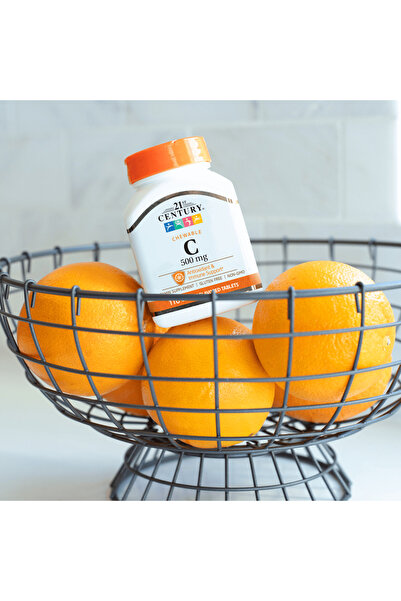 21st Century Vitamina C 500 mg Comprimate masticabile cu aromă de portocale, ...