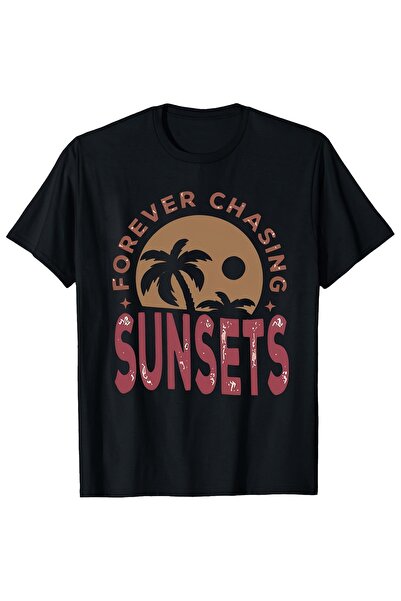 BASEPULSE قلادة أكريليك بتصميم شجرة النخيل وغروب الشمس من Forever Chasing Sun...