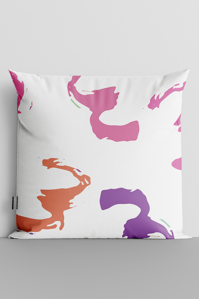 TicaretJet Mixed Shapes Double Sided Digital Printed Pillow Throw Pillow Cove...
