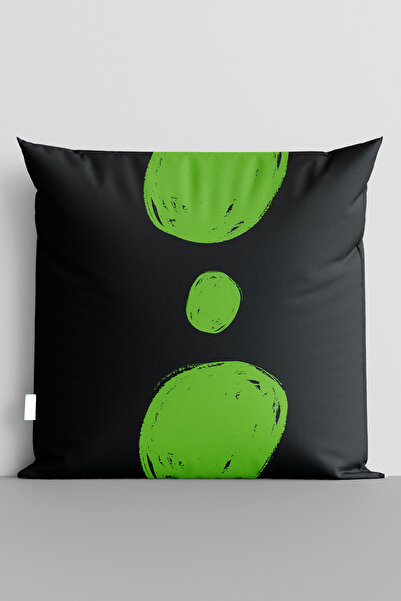 TicaretJet غطاء وسادة مطبوع رقميًا على الوجهين من Green Dots - 7098