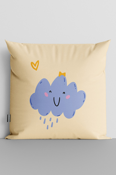 TicaretJet غطاء وسادة لغرفة الأطفال مطبوع رقميًا على الوجهين من Smiling Cloud...