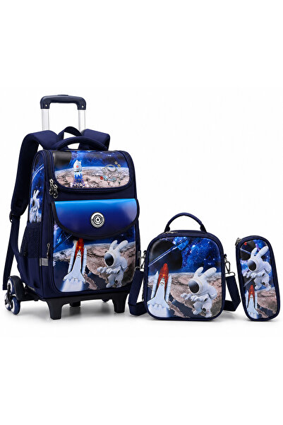Alcoach Kids School Bag Boys Girls 3Pcs Trolley Backpack with Detachable Trol...