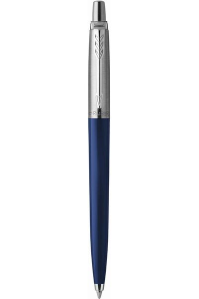 Parker قلم حبر جاف، أزرق داكن، رأس متوسط، ستانلس ستيل، لون الكتابة: أزرق، مود...