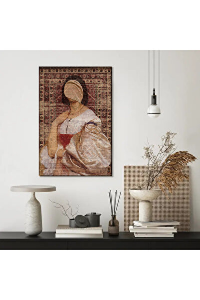 canvas3 Woman on a Carpet Painting - Silver Frame