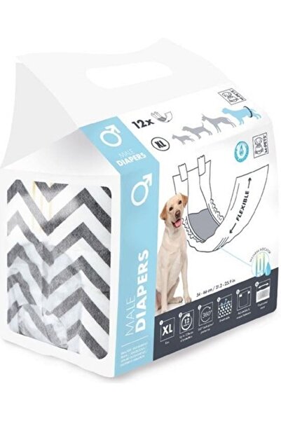 M-PETS Erkek Köpek Külot Bez (XL) 12'Li 54-66 Cm