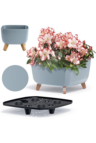 EDANTI Jardinieră decorativă 39 cm pe picioare decorative gri