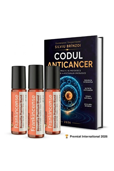 AxioMed Pachet 3 x Ulei esențial de tămâie roll-on, uz extern, plus o carte d...