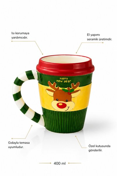 Rosie Deer Themed Ceramic Mug - Mug, 400 ml