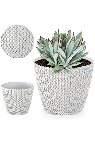 EDANTI Husă ghiveci plante de interior 25,9 cm pentru masă, pervaz, albă