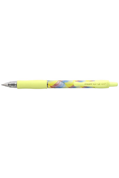 Pilot Pix cu gel retractabil G2 Flow 0.7 mm, corp galben, cerneală neagră