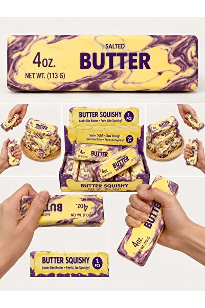 Laslusa Butter Squishy Tereyağı Tasarımlı Viral Sıkılabilir Stres Oyuncağı – ...