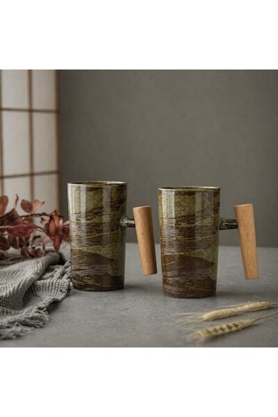 Epic Concept art deco & more Set de 2 căni ceramice glazurate în stil japonez...