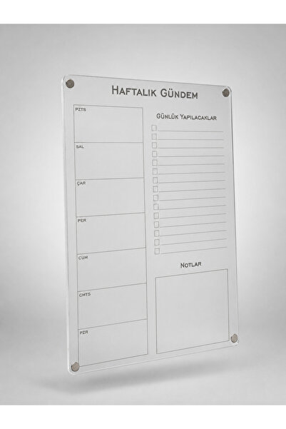 mufemu Şeffaf Akrilik Haftalık Planlayıcı Yazı Tahtası Silinebilir