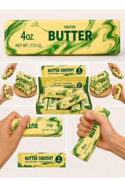 Laslusa Butter Squishy Tereyağı Tasarımlı Viral Sıkılabilir Stres Oyuncağı – ...