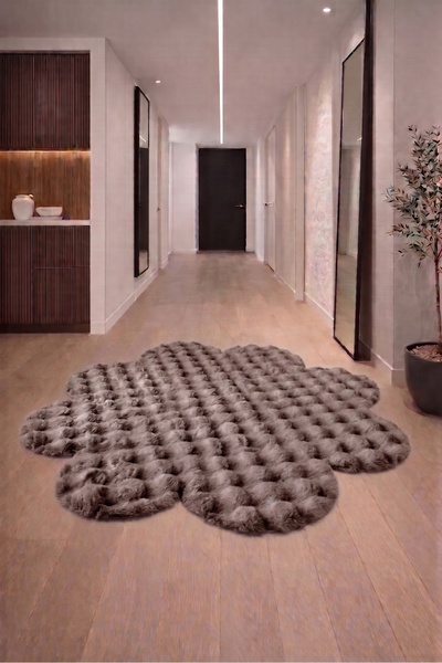 KEVLİNE Bubble Modern Dekoratif Kaymaz Taban Papatya Model Halı