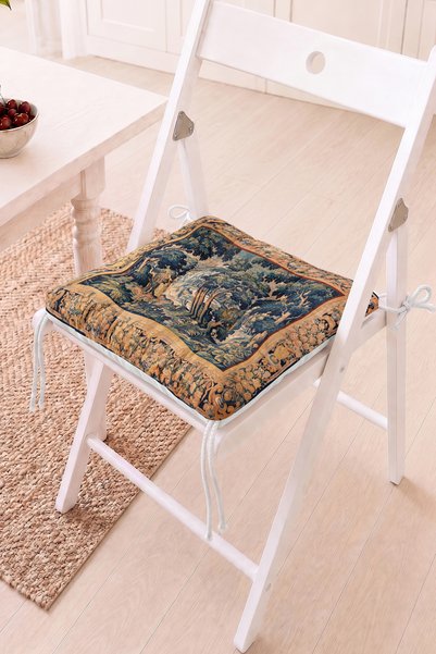 Home Doğa Manzaralı Pofidik Sandalye Minderi - Vintage Dekoratif Bahçe Minderi
