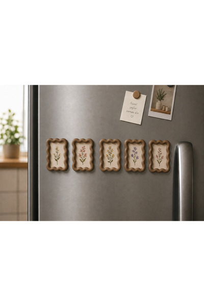 3DRisen Kişiye Özel Dalgalı Çerçeve Magnet Seti | Wavy Minimalist Magnet