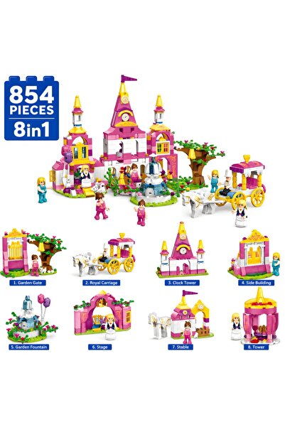 Minibric Set de Constructie cu Piese Tip Blocuri Construit 854 Piese RoyalKin...
