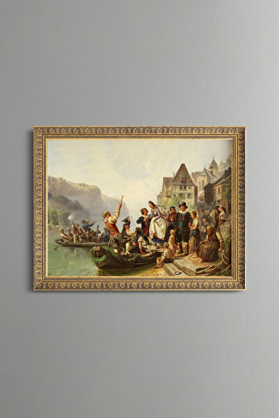 epiqart Wedding Party at the Rhine River - Vintage Patterned Painting - Fine ...