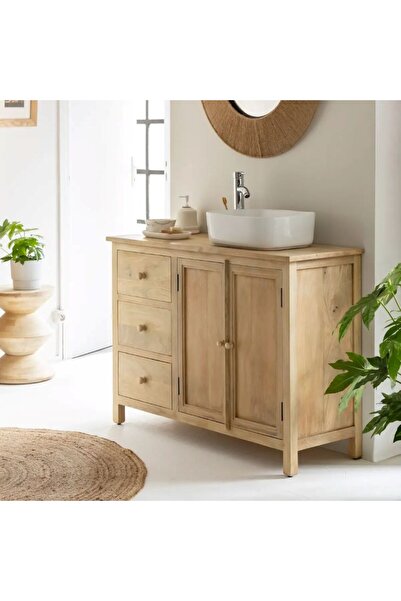 WoodenDecoration01 Madera Masif Ahşap Büfe-Konsol