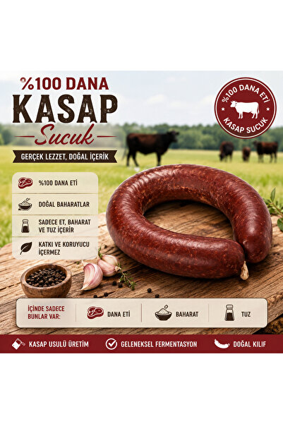 REŞATBEY BS Kars Kasap Sucuğu %100 Dana Eti – Geleneksel Doğal Fermente Sucuk