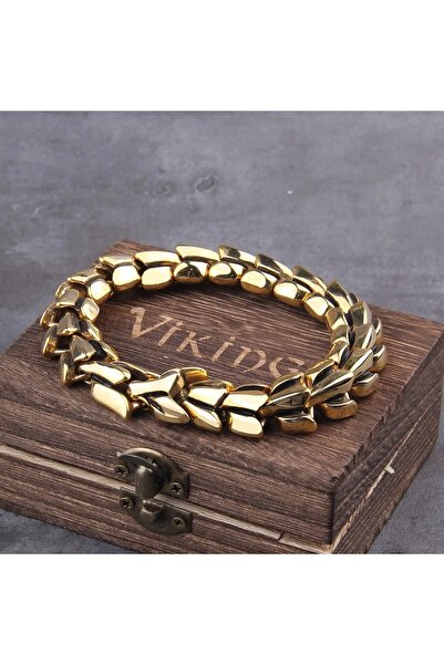 Viking Ouroboros Ejderha Dragon Gotik Motorcu Nordik Model 316l Saf Çelik Bil...