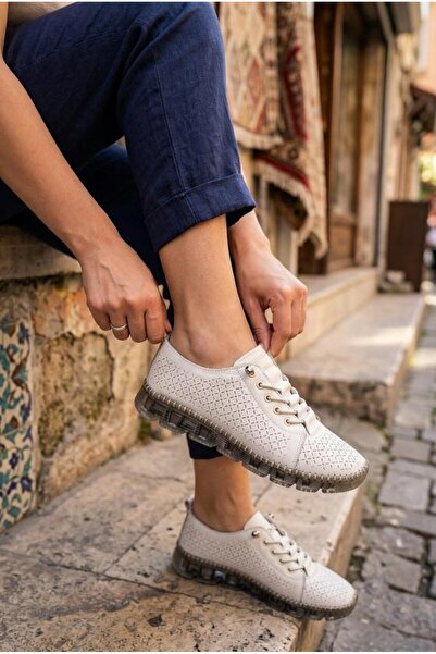 Mehmet Mete 6380 Soft Rubber Laced Silicone Rubber Sole Genuine Leather Women...